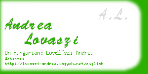 andrea lovaszi business card